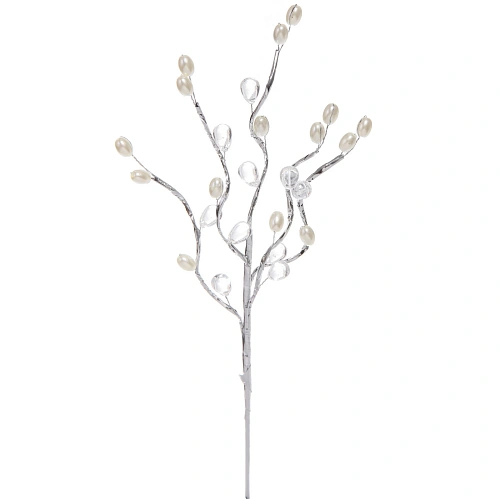 Ветка декоративная "Переливы" 30 см, Серебро