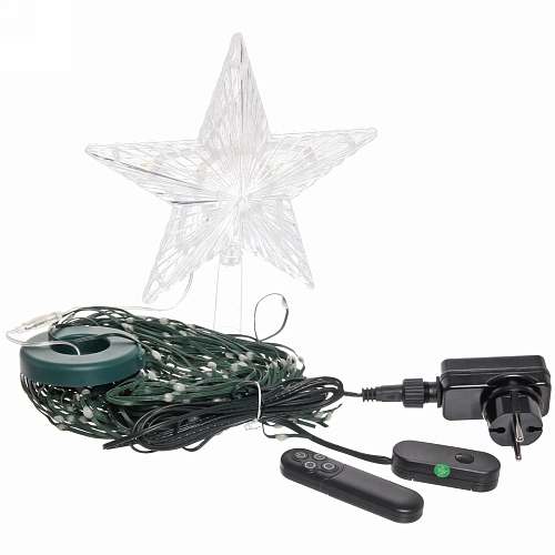 Гирлянда для дома Ёлка в1,8 м, d-0,6 м 17 линий 272 лампы LED, зелен пров, более 8 реж,IP-20, RGB_29