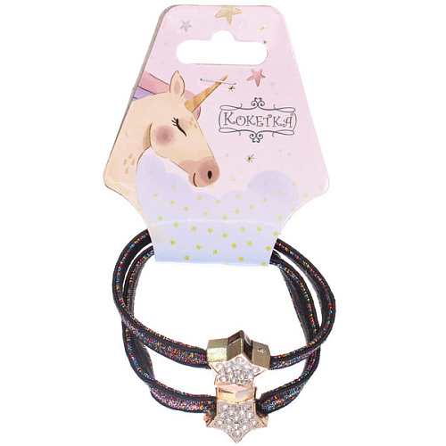 Резинки для волос 2шт МАЛЬТА, звездочки, микс 6 цветов, d-5,5см (подвес Единорог)_4