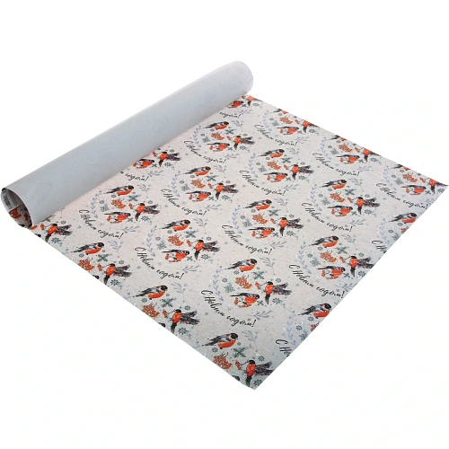 Бумага упаковочная 50х70 см Снегири_4