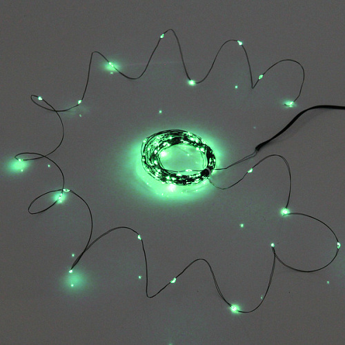 Гирлянда для улицы Росинка 10 м 100 ламп LED проволочнпров зелен, 8 реж,IP-54, Зеленый (солнечная батарея)_3