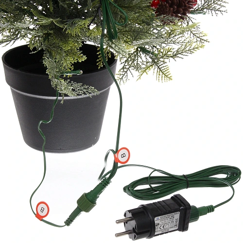 Ёлка светодиодная в горшке Лесная радость 90 см, (260 веток) 80 ламп LED, цвет свечения-Теплый белый_6