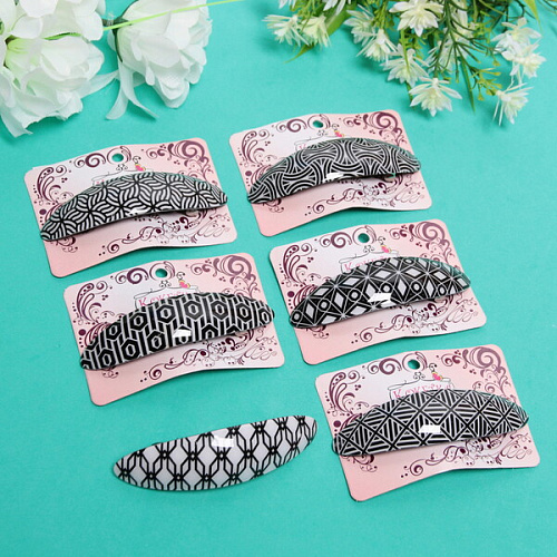 Заколка автомат Calista - Lili, овал, 6 цветов, 92,5см (Кокетка)_4