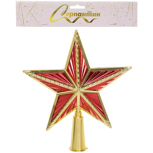 Звезда на ёлку Новогодний праздник 1518 см, Красный_7