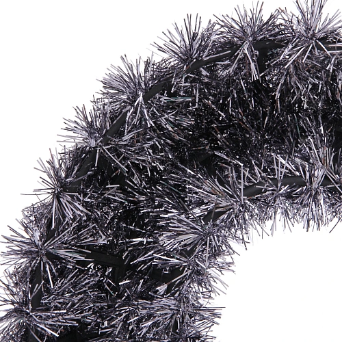 Венок декоративный TINSEL Яркие переливы 38 см, Графит_4