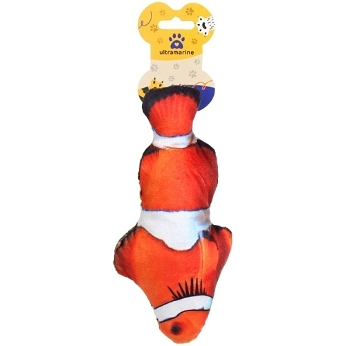 Игрушка для кошек мягкая реалистичная Рыбка Клоун, 20см17гр (лейбл)_3