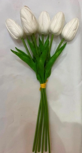 Цветы искусственные "Natur" 38см Тюльпаны 7шт белые