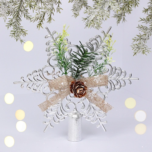 Звезда на ёлку 19*19 см "Хвойная", Серебро
