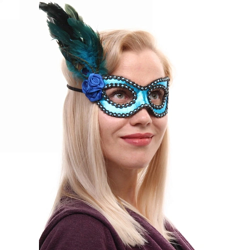 Маска карнавальная Очарование, синий_5
