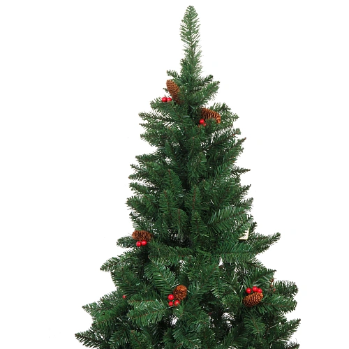 Ёлка Лесное утро 210 см, ПВХ с шишками и ягодами (1008 веток)_9
