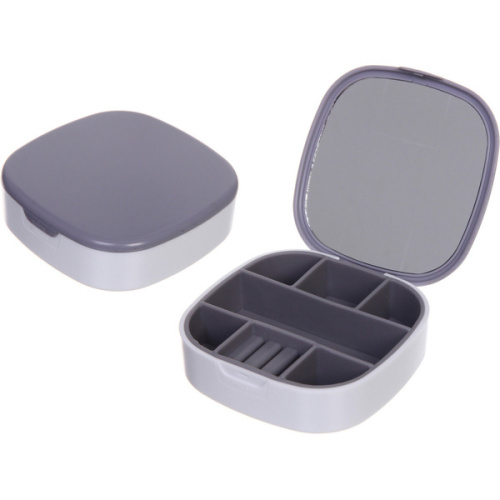 Органайзер для хранения с зеркалом "ТАРТОНА", цвет серый, 10*3см (упаковка коробка)