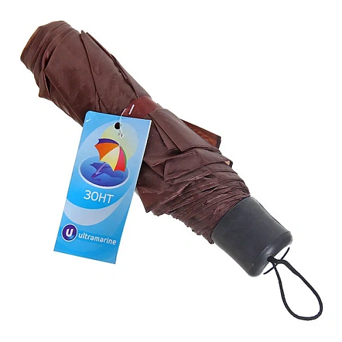 Ультрамарин Зонт мужской механический Классика коричневый цв d-100см 125-1_4