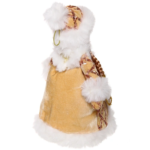 Снегурочка для подарков и конфет Куча подарков 30 см (золотая шубка)_5