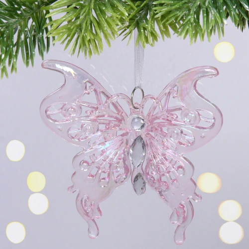 Подвеска "Волшебная бабочка" 10*11 см, Розовый