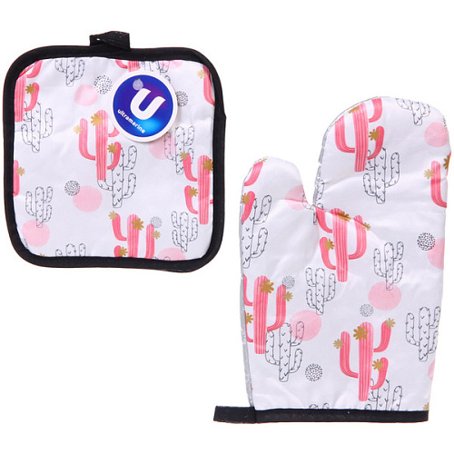 Прихватка в наборе с прихваткой-варежкой Кактус, 25,515,5 см и 1717 см, микс_3