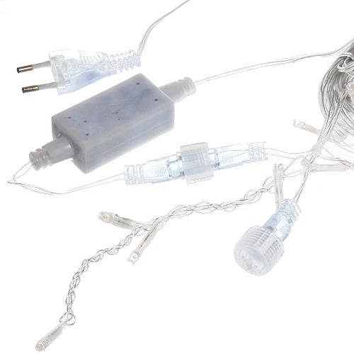 Гирлянда для улицы БАХРОМА Мерцание ш3м в0,40,60,8 см 124 ламп LED, прозрпров, 1 реж, IP-54, Белый (возможность соединения)_4