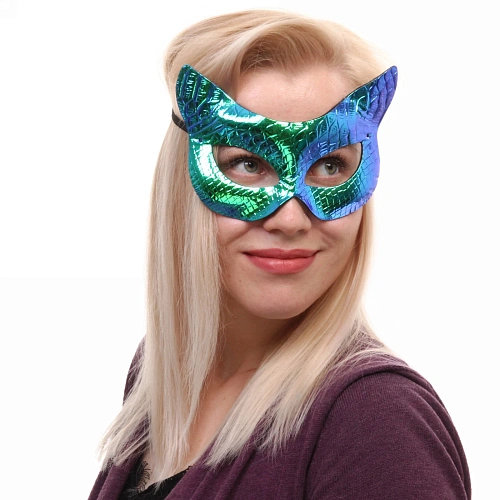 Маска карнавальная Маркиза, микс (синий,бел, розовый)_6