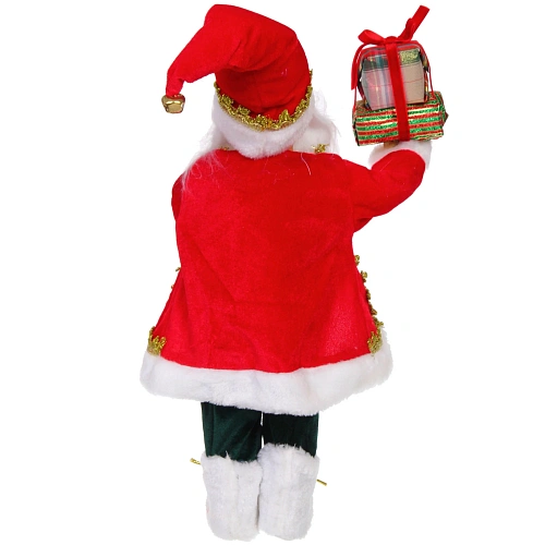 Дед Мороз - Лесовичок Рождественские подарки 45 см, Красный_5