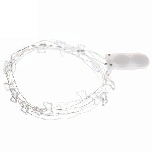 Гирлянда для дома Бабочка на батарейках 2,0 м 20 ламп LED, Теплый белый (постоянное свечение)_3