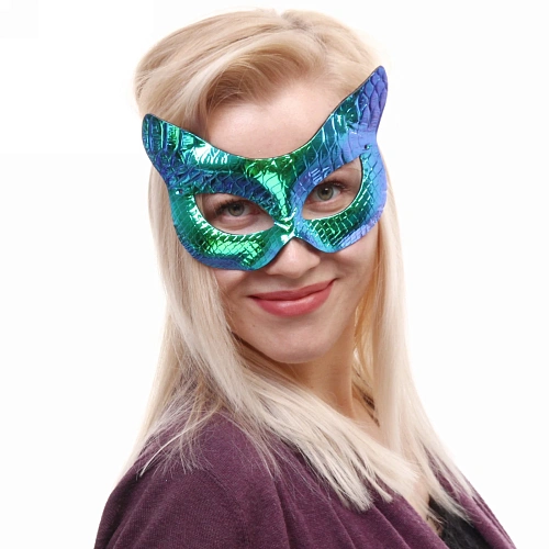 Маска карнавальная Маркиза, микс (синий,бел, розовый)_7