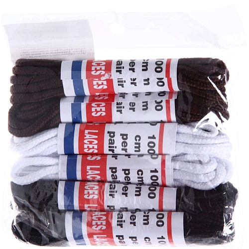 Шнурки для обуви , круглое сечение, цвет белый, черный и коричневый 6 пар 100см_4