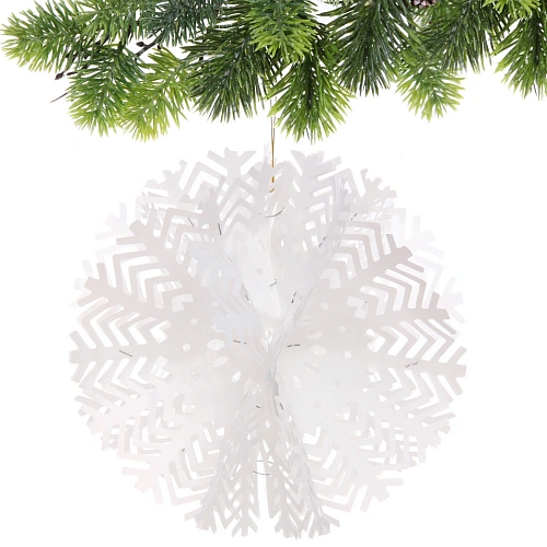 Украшение фольгированное Снежный шар d-30 см, Белый_4