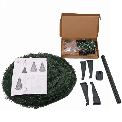 Гирлянда для дома Ёлка в1,8 м, d-0,6 м 17 линий 272 лампы LED, зелен пров, более 8 реж,IP-20, RGB_12