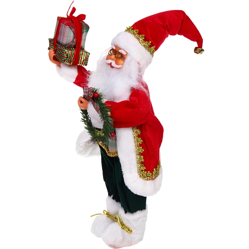 Дед Мороз - Лесовичок Рождественские подарки 45 см, Красный_4
