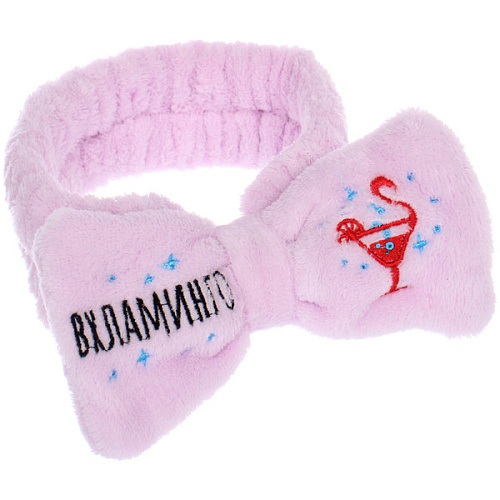 Повязка на голову New collection Vostok- Вхламинго, цвет розовый, серый, голубой и сиреневый, 206см ( упаковка белый ZIP пакет )_5