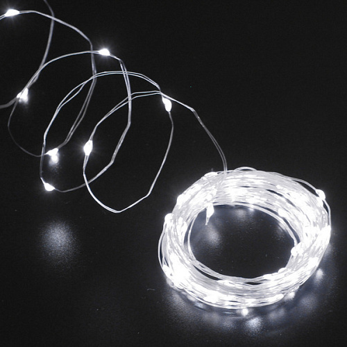 Гирлянда для улицы Росинка 10 м 100 ламп LED проволочнпров, 8 реж,IP-54, Белый (солнечная батарея)_4