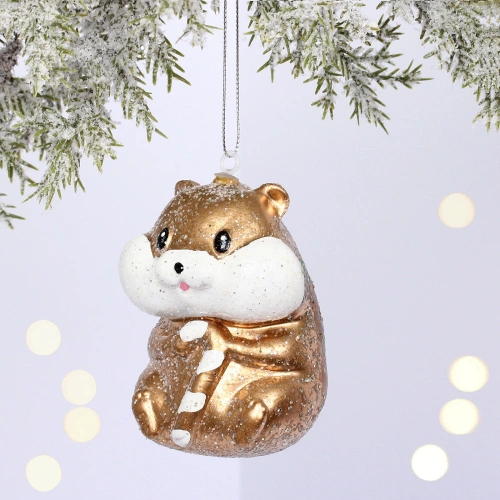 Ёлочная игрушка "Милый бурундук" 5,5*6*8,5 см