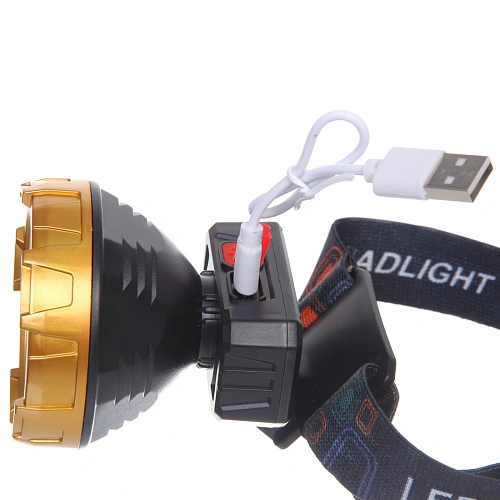 Фонарь налобный 4 режима, 7LED, аккумуляторная батарея 500mAh USB 208-7_8
