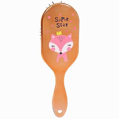 Расческа массажная зеркальная Animals, лисички, микс 4 цвета, 7,523 см (блистер Ultramarine)_5