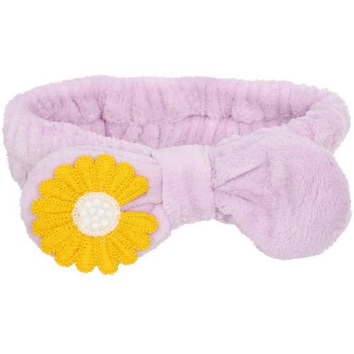 Повязка на голову косметическая ДАЙМОНД РУШ, ромашка, цвет лавандовый, пудровый, небесный и серый, 2055см (ZIP пакет)_14