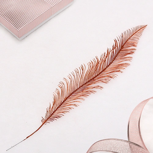 Ветка декоративная "Волшебное перо" 53 см, Янтарь
