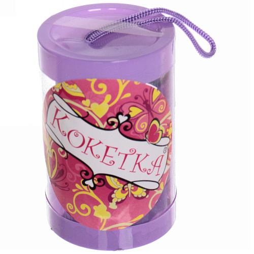 Резинки для волос в тубе 9шт Кокетка - Классика, однотонные, цвет фиолетовый, d-5 см_3