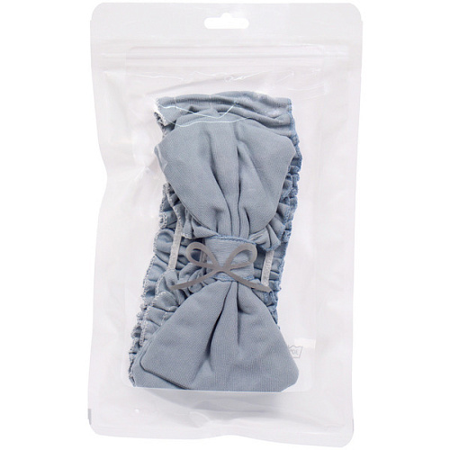 Повязка на голову косметическая ДАЙМОНД РУШ, бантик, цвет белый, пудровый, небесный и лиловый, 207см (ZIP пакет)_5