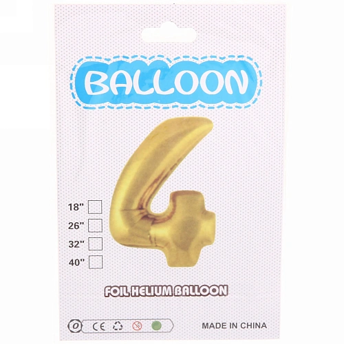 Шар фольгированный 75 см “Цифра 4”_5