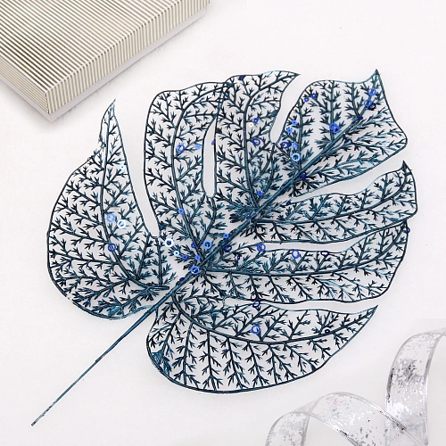 Ветка декоративная "Сказочный папоротник" 40 см, Сапфир