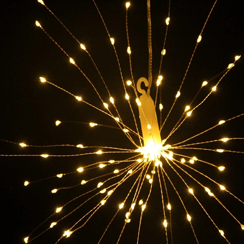 Гирлянда для дома на батарейках Сфера 160 ламп LED, d - 30 см, 2 реж,IP-20, выс 80 см с подвесом (3хАА), Теплый белый_3