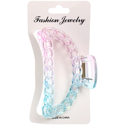 Заколка-краб для волос Мон Пион, цепочка, микс 6 цветов, 9,5см (Блистер)_8