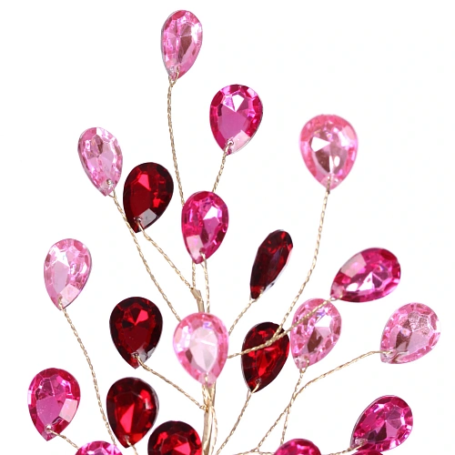 Ветка декоративная Сказочные переливы 23 см, РозовыйРубин_4