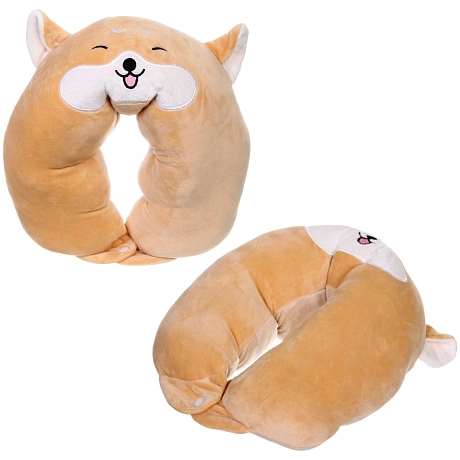 Подушка дорожная "TRIP - Cutie", корги, цвет коричневый