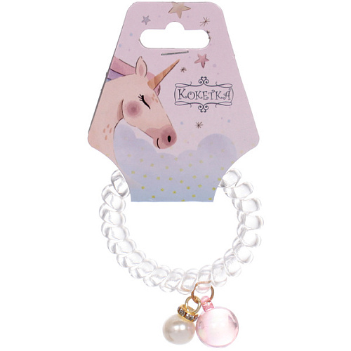 Резинка для волос силиконовая Salon Bon Bon, жемчуг, микс 5 цветов, d-5,5см, ( подвес единорог)_8