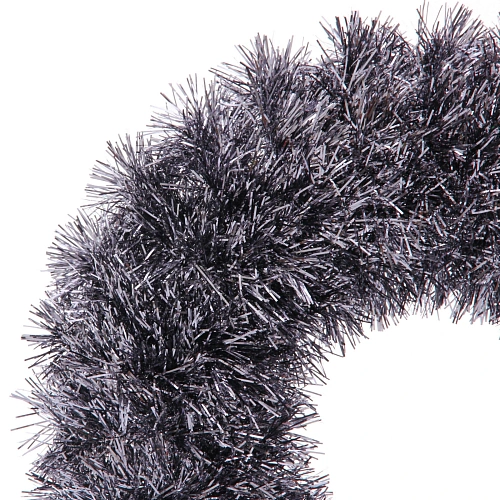 Венок декоративный TINSEL Яркие переливы 38 см, Графит_3