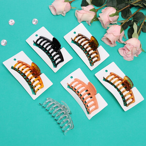 Заколка-краб для волос на блистере Diana Collection - Liza, микс 6 цветов, 115см_4