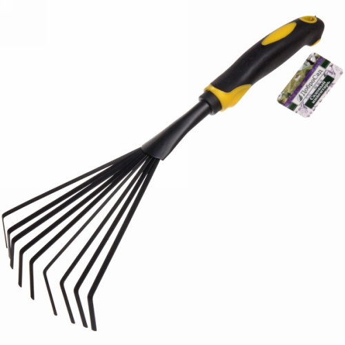 Грабельки веерные "Никель" 40см пластиковая ручка ДоброСад