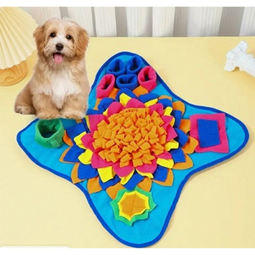 Коврик нюхательный интерактивный для дрессуры и антистресса Мой Бро, цвет синий, 4848см (лейбл)_3