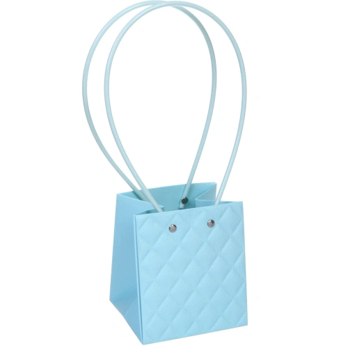 Пакет для цветов и подарков "Ромб" 13*11,5*10,5 см, голубой