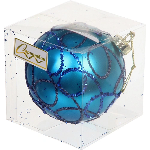 Новогодний шар Сияющие нити 8 см, Сапфир_3